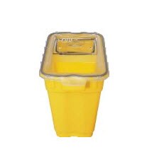 Sharps Container 9gal Clear/Yellow 11-3/4x17-3/4x18-1/2" Gskt Sld Ld Plstc Ea