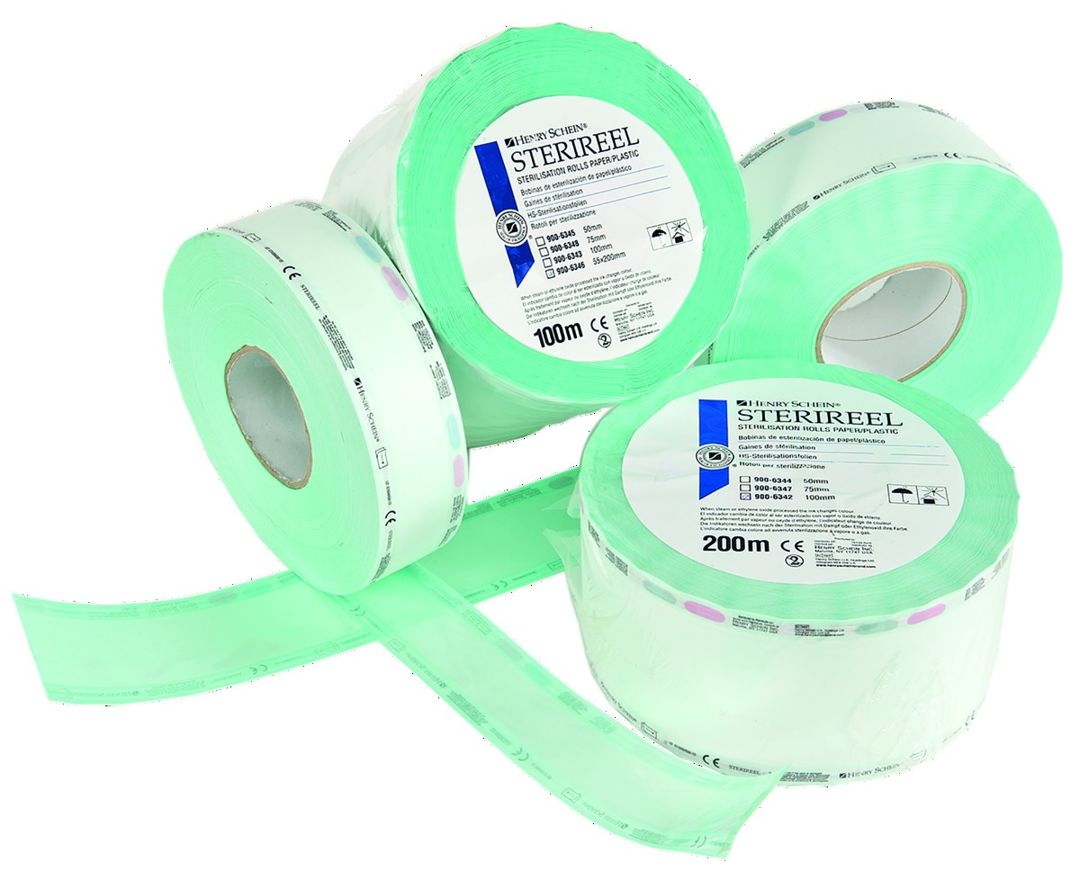 Gaines de stérilisation HENRY SCHEIN - Le rouleau de 200 m - 25 cm
