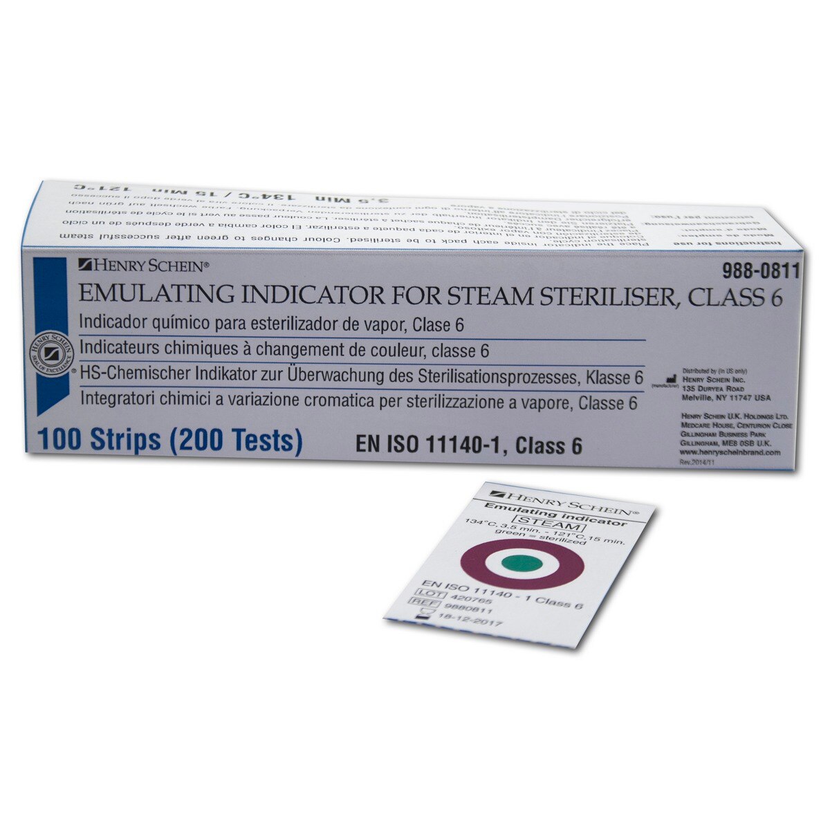 Chemische indicator - Verpakking, 100 strips voor 200 tests