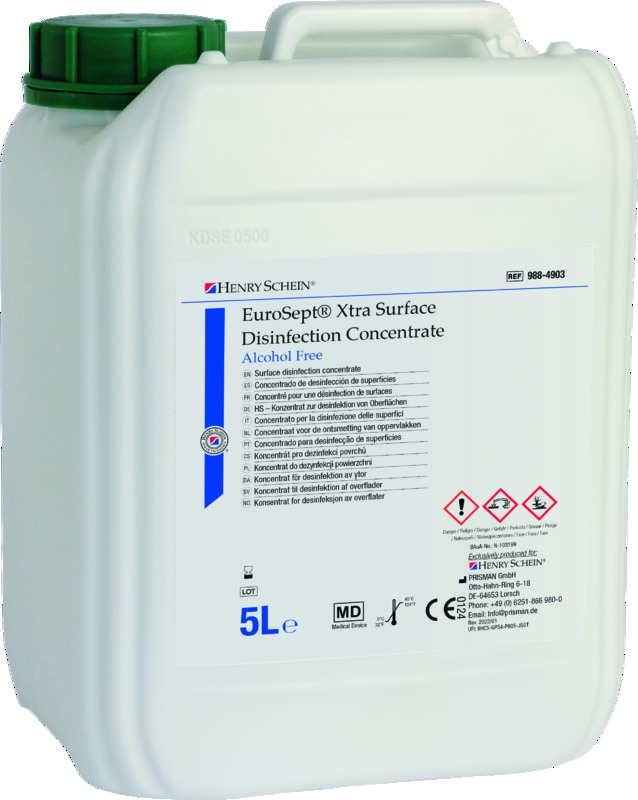 Eurosept Xtra Désinfectant Surface et Sols concentré sans alcool 5L Henry Schein