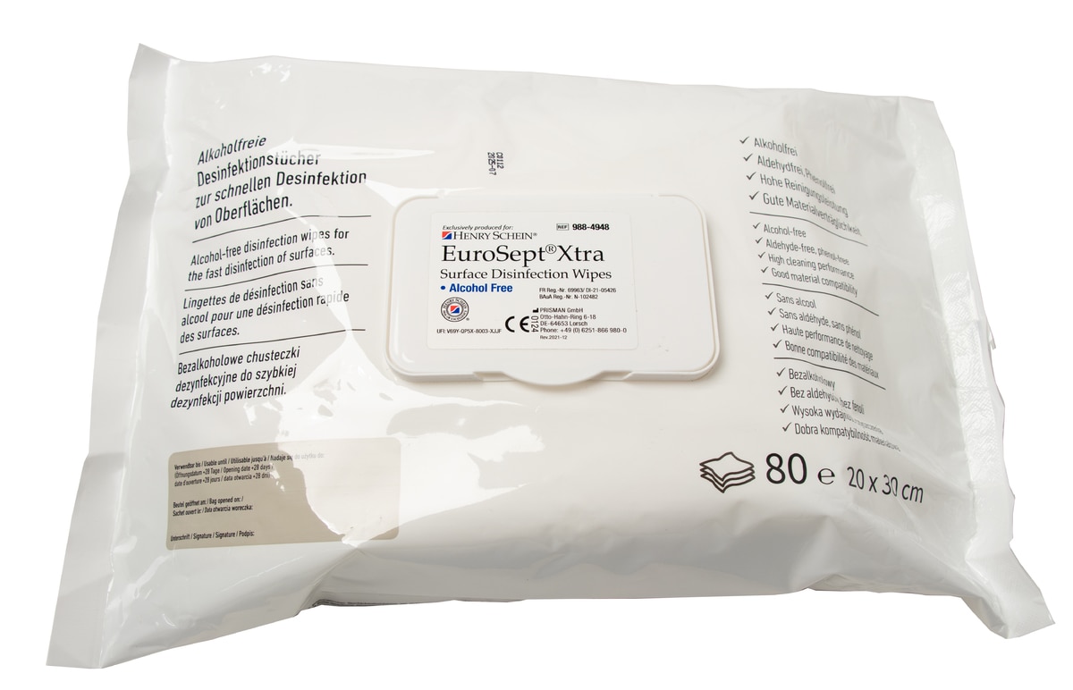Eurosept Xtra Wet Wipes Surface Alcoholvrij - Verpakking, 80 doekjes